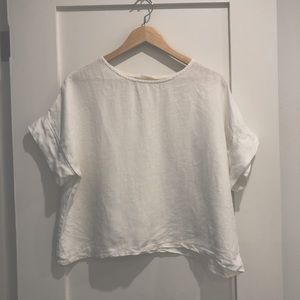 Elizabeth Suzann Georgia Tee in Ivory Linen